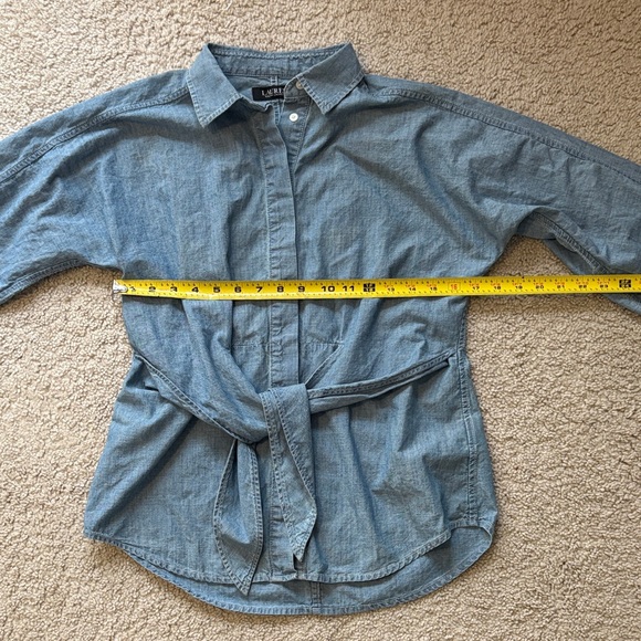 Ralph Lauren Button-Up Shirt with Tie on Front - Picture 5 of 7